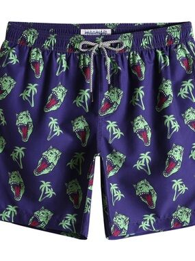 Maamgic Men’s T-Rex Swim Trunks Dinosaur Beach Pool Summer Shorts Large